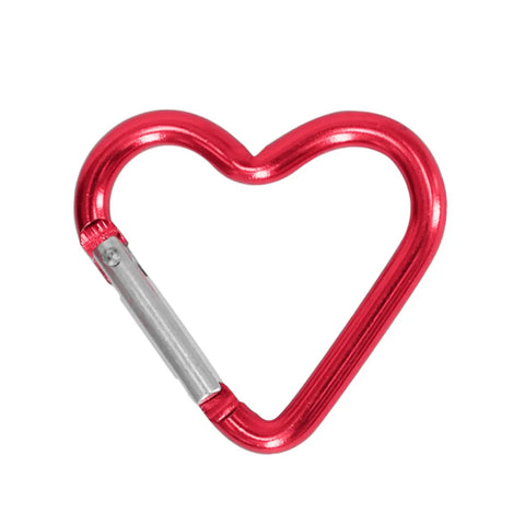 Heart Shaped Carabiner Clip Made From Aluminum Alloy For Keychains And Gear Heavy Duty Lightweight Spring Snap Hook in pink