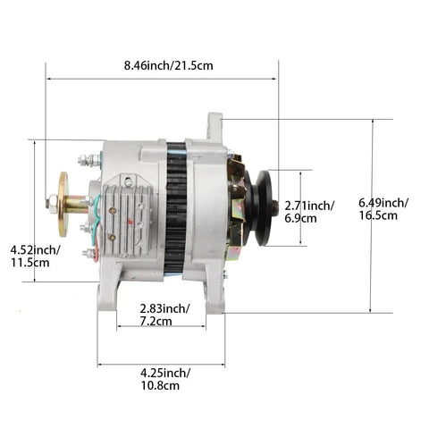 Top Notch Permanent Magnet Generator 1500W AC 14V Low Rpm Pma Alternator with dimensions 8.46" x 4.52" x 4.25".