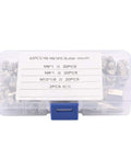 Grease Fittings Kit With 60 Metal Zerks For Spokes And Spoke Nipples, visible in plastic storage case with assorted angles