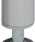 Close-up of Rock Solid Set Of Four 1 Inch Leveling Feet With Polyethylene Foot Pads For Wire Shelf Systems on gray background.