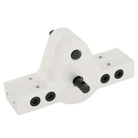 CNC Aluminum D90 Transfer Case Gearbox for One Tenth Scale RC Crawler with 5mm shaft and silver finish, side view