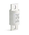 Heavy Duty 750VDC Fast Acting Fuse Link for Electric Vehicles and Auto Batteries with 100A and 250A Ratings, silver body.