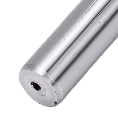 Get This Bad Boy 1/4 Inch Shank Spiral Flush Trim Router Bit With 3/8 Inch Cutter And Half Inch Cutting Height close-up view of shiny steel shank