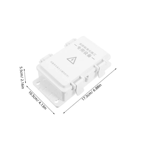 Hohopeti Heavy Duty Waterproof Electrical Junction Box for Outdoor Wiring in white, dimensions 17.5x10.5x5.5 cm, sturdy plastic material.