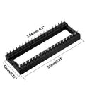 Four Pack DIP IC Socket Adapter 2.54mm Pitch, 15.2mm Row, showing dimensions and dual row 40 pins