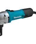 16 Gauge Nibbler For Sheet Metal Cutting, ultra light 3.6 lb tool with 360 degree die, shown from side angle