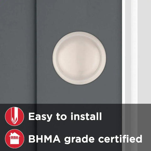 Juno Interior Non-Locking Passage Doorknob For Closets And Hallways, Satin Nickel Finish, easy install, BHMA certified