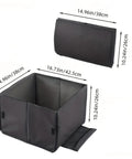 Premium Dual Purpose Car Seat Storage Box With Built In Lumbar Support Cushion For Tesla Cybertruck dimensions 14.96in x 16.73in x 10.24in