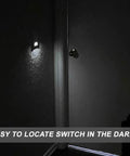 4 Pack Illuminated Light Switches No Neutral Wire Easy Install Single Pole Paddle Rocker With Night Light illuminating wall.