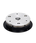Front view of YZG1-2.5 single-plate electromagnetic brake; silver top plate, black base, 24V.
