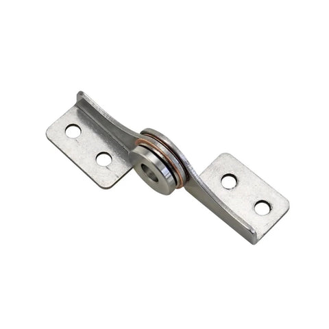 Through-hole damping torque hinge in 304 stainless steel with free-stop damper and two mounting plates