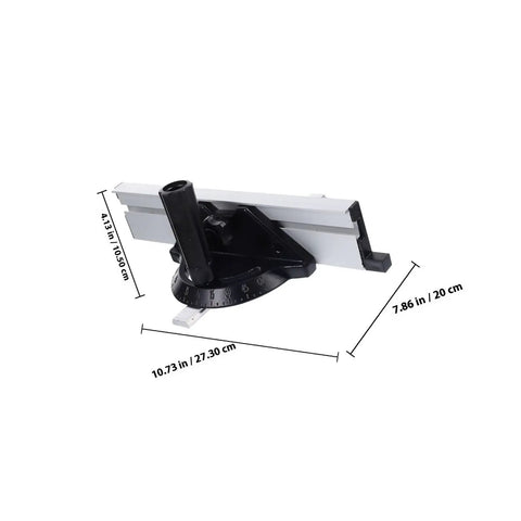 Heavy Duty Aluminum Alloy Table Saw Miter Gauge With Dead Straight Accuracy And Smooth Telescoping Arms For Rock Solid Cut Line Alignment And No Fuss DIY Woodworking, measuring 10.73 in by 7.86 in.