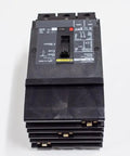 Heavy Duty 3 Pole Molded Case Circuit Breaker 90 Amp 600 Volt Unit Mount H-Frame PowerPacT viewed from above on a white background.