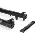 Close-up of the Beefy Fat Bike Air Fork 26 Inch With One And One Eighth Inch Steering Tube 135mm Spread showing attachment points.