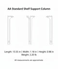 Adjustable Shelving Support For AA Wall Tracks In White Stainless Steel Bracket Column Durable Shelf Anchors For Closets Garages