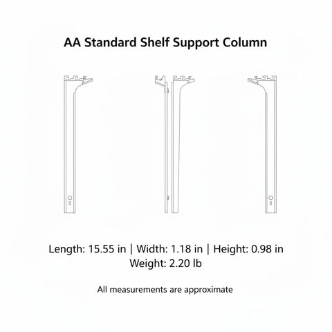 Adjustable Shelving Support For AA Wall Tracks In White Stainless Steel Bracket Column Durable Shelf Anchors For Closets Garages