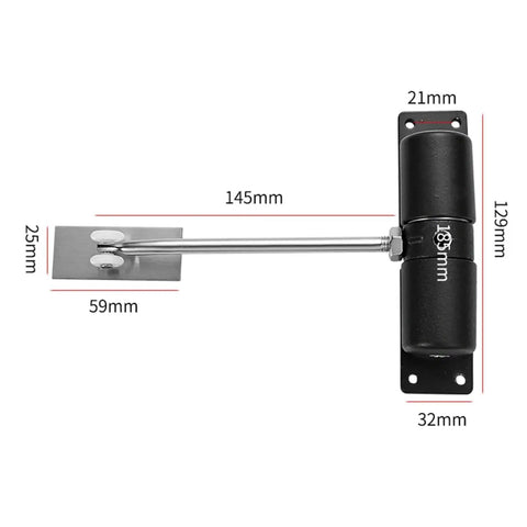 Heavy Duty Automatic Door Closer With Aluminum Alloy Body, Adjustable Closing Hinge, Wear Resistant Rebound Stopper, White Finish