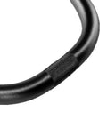 Close-up of Riser BMX Handlebar 22.2mm for Mountain Street Bikes, 680mm Matte Black Aluminum with laser calibration marks