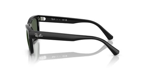 Kid Sized Warren Rectangular Sunglasses Black Frame Dark Green Lenses 49 Millimeter XX Small For Narrow Faces side view