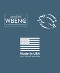 USA flag, WBENC certification, and Leaping Bunny cruelty-free logos on Granite Cleaner And Polish Two 16 Ounce Bottles packaging.