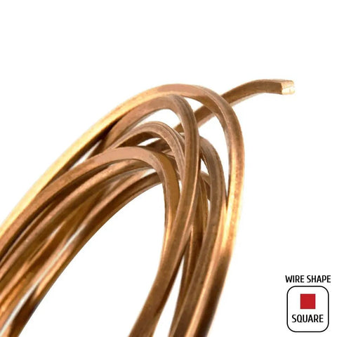 Square Bare Copper Wire 99.9 Percent Pure Dead Soft 20 Gauge Bright Finish 25 Feet Long CDA 110 for Jewelry and Crafts