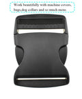 2 Inch Quick Release Side Buckles 6 Pack For Nylon Webbing Straps Durable Plastic Clips Easy On Off Front View