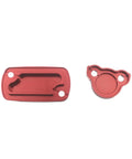 CNC Aluminum Front And Rear Brake Fluid Reservoir Caps In Red For Honda CRF Series From 2002 To 2024 Including CRF150R CRF150RB CRF250R