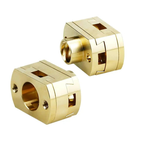 Upgrade Your 3D Printer With These Heavy Duty Oldham Couplers For Z Axis T8 Screws Perfect Fit For Creality Ender 3 Pro V2 And CR10 S4 S5 Models Ensuring Smooth Printing Action And Long Lasting Performance For Any DIY Maker. gold aluminum Oldham couplers for 3D printer Z axis