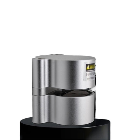 DBF L10 Pneumatic Brake Cylinder for CNC Machine Tools with Automatic Reset, silver metal body on black base