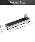 10K Linear Slide Potentiometer Carbon Film Fader, 3-Pin Variable Resistors, size 45x9mm, shown with dimensions in product image.