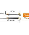 RC Model Mini Hydraulic Cylinder Stainless Steel Spare Parts Precision Machined Inner Wall For Smooth Action 55 mm Stroke