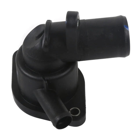 Electric Engine Water Pump With Thermostat Fits 13-18 Lexus ES300h 13-18 Toyota Avalon And 12-17 Camry 2.5L showing side view of black plastic housing and hose ports.