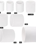20 Pack One Half Inch PVC Pipe Coupling Socket To Socket Fittings in various sizes for center connections, SCH40 white PVC.