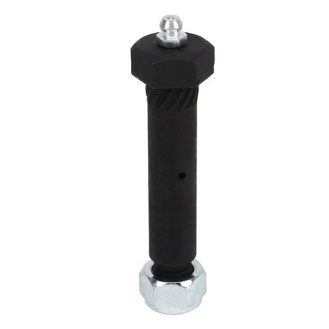 Top Shelf Steel Trailer Axle Wheel Hanger Wet Bolt With Easy Grease Zerk And Bulletproof Locknut, durable black steel design.