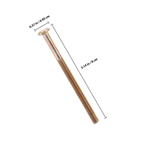 Copper alloy bolt with hex socket head, part of Bulletproof Furniture Connector Bolts And Nuts Kit For Headboards And Crib Repair