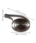 Close-up of 4 Pack Steel Clock Main Springs for Mechanical Clocks Replacement Parts with dimensions and durable steel material