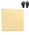 Brass Sheet Metal With Protective Film, Square 7.9 Inches By 7.9 Inches, 16 Gauge 1.2mm Thick, For DIY Projects And Handy Electrical Repairs, Durable Brass Plate With Scratch Resistant Film, One Pack Brassy Finish with gloves