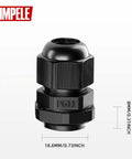 Waterproof PG11 Nylon Cable Glands 20 Pack Adjustable 5-10mm With Gaskets Black IP68 Rated Seals