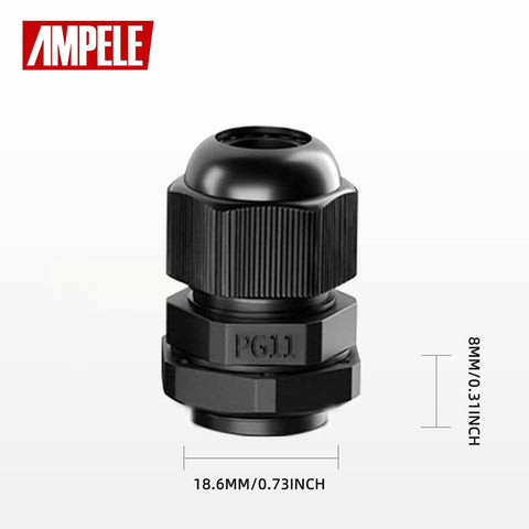 Waterproof PG11 Nylon Cable Glands 20 Pack Adjustable 5-10mm With Gaskets Black IP68 Rated Seals