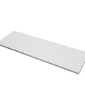 White Melamine Shelf Board Dope Durable Cabinet Replacement Shelf 36 Inch Long 12 Inch Wide For Cabinets Retail Thrift Business Home Or Office Storage Sleek And Sturdy, angled view