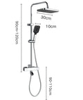 CUTPOIY Thermostatic Shower System, Brass Wall-Mounted Shower Faucet Set with LED Digital Display, Rain Shower System