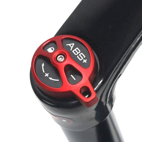 Close-up of control knob on Snow Mountain Bike Front Suspension Fork 26 Inch Pneumatic Shock Absorbers With Rebound Adjustment Remote