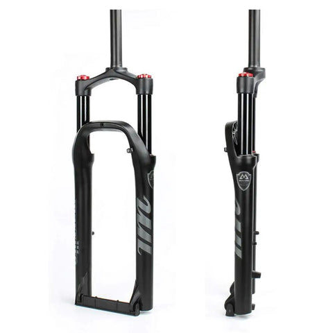 Beefy Fat Bike Air Fork 26 Inch With One And One Eighth Inch Steering Tube 135mm Spread 120mm Travel D34mm Inner Tube Fits 4.0 Inch Tires