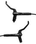 ZTZ 4-piston MTB hydraulic brake lever set, pair of black levers with cables for disc brakes
