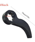 Heavy Duty Crowbar Adapter For Three Eighths Inch Drive Ratchets With Flexible Ratcheting Angles in black, showing size dimensions.