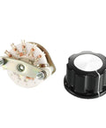 1 Pole 6 Position Band Selector Rotary Switch with 7 pins, black plastic knob, mounting nut, 10mm mount hole, 6mm shaft, 12mm length