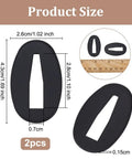 2 Pcs Black Oval Brass Sword Seppa Spacers For Japanese Samurai Swords Replacement 1.7 Inch By 1 Inch Washers With Smooth Polished Finish