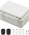 Junction Box Outdoor IP65 Waterproof ABS Plastic Enclosure Hinged Cover With Mounting Plate And Wall Brackets Grey 450x350x200mm