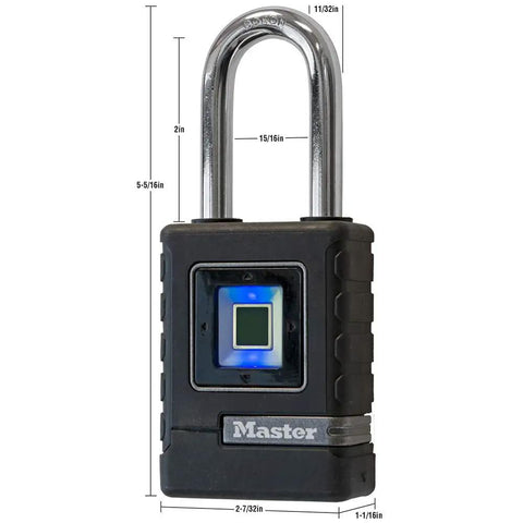 Fingerprint Padlock For Outdoor Use, Heavy Duty Security Lock With Weather Cover, Ideal For Sheds, Storage Units, And Tool Chests