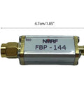 Compact 144 MHz 2 Meter Bandpass Filter with Miniature SMA Adapter, 4.7cm length